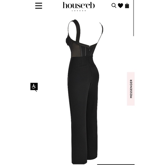 NWT HOUSE OF CB MYLENE BLACK CORSET JUMPSUIT sexy one piece Small S 4 mesh - Picture 12 of 16
